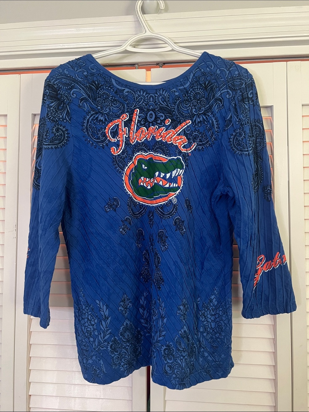 Florida Gators Blue Long Sleeve Tee with Embroidered Logo